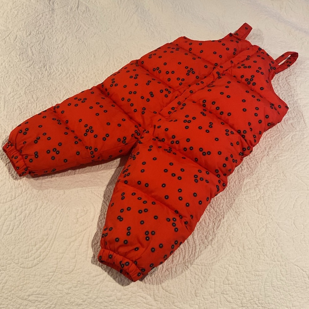 Tinycottons poppy red snow bibs
